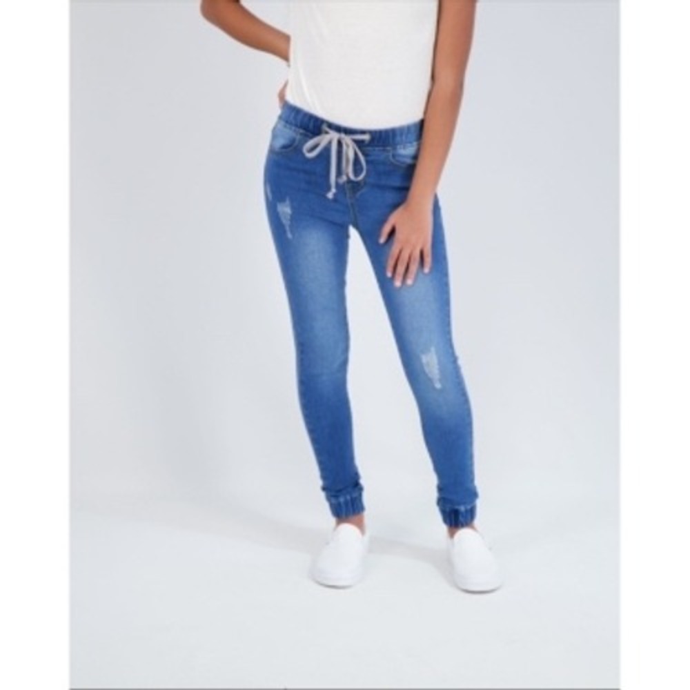 Gogo Jeans Big Girls Pull on Jogger - Medium Blue - Size‎ 12